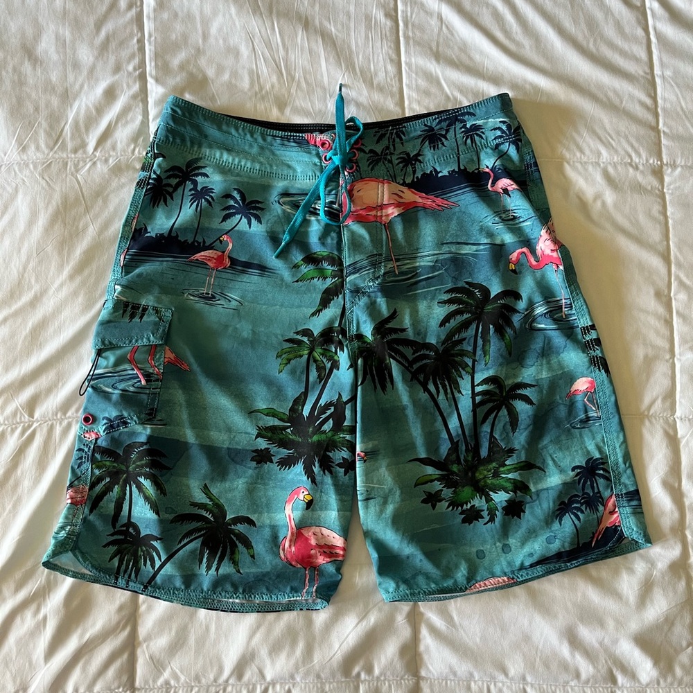 Vans men’s tropical flamingo board shorts M 30 32